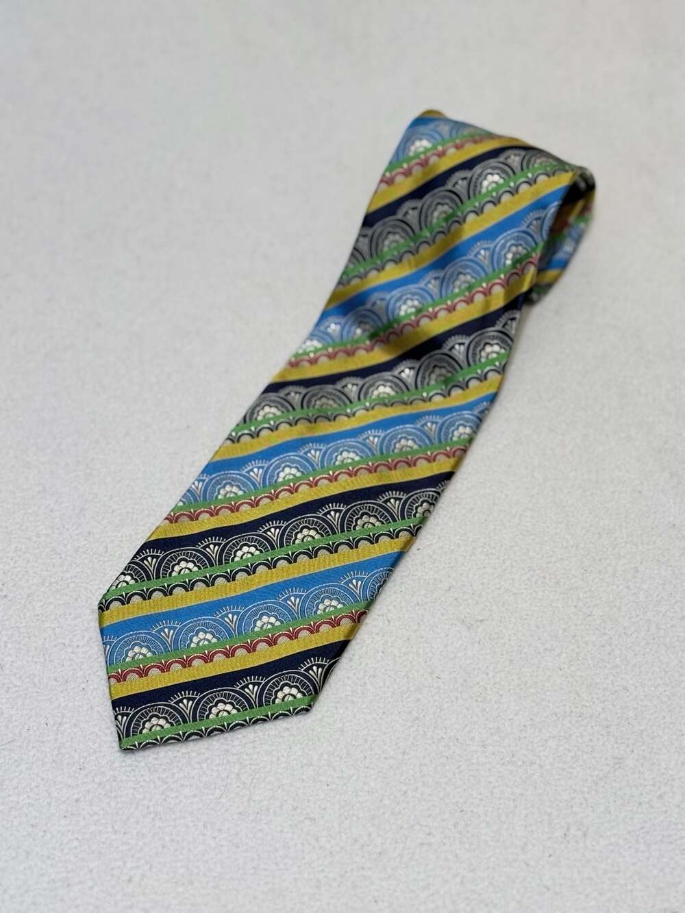 Yves Saint Laurent Silk Striped Pattern Necktie